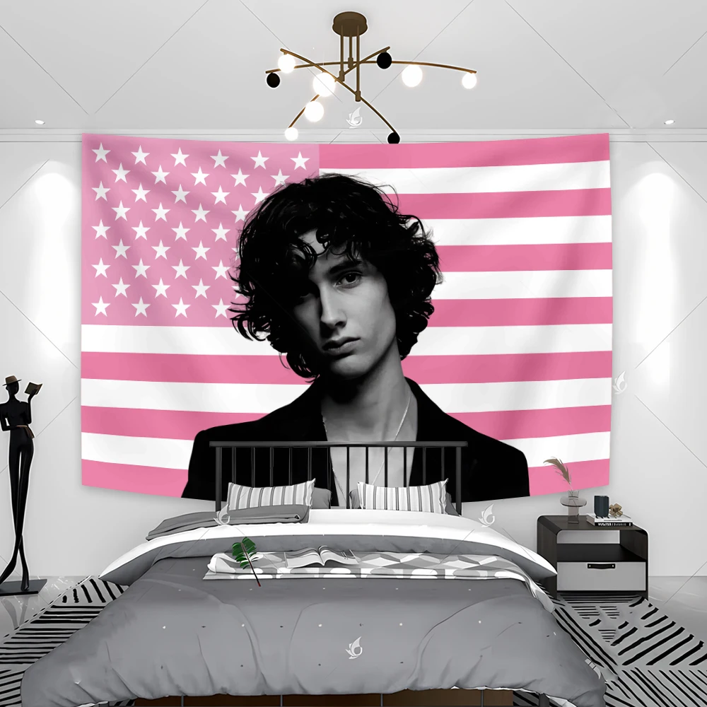 Sombr Tapestry American Pink Flags Wall Wallpaper Tapestry Dormitory Headboard Aesthetic Room Decoration Background
