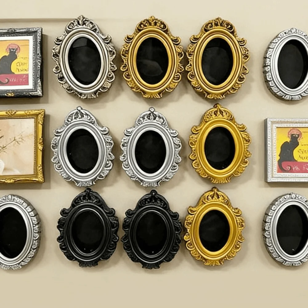 Creative DIY DIY Shadow Box Frame Plastic Gold Silver Mini Photo Frames Fridge Magnet Memory Display Frames Ornament Wedding