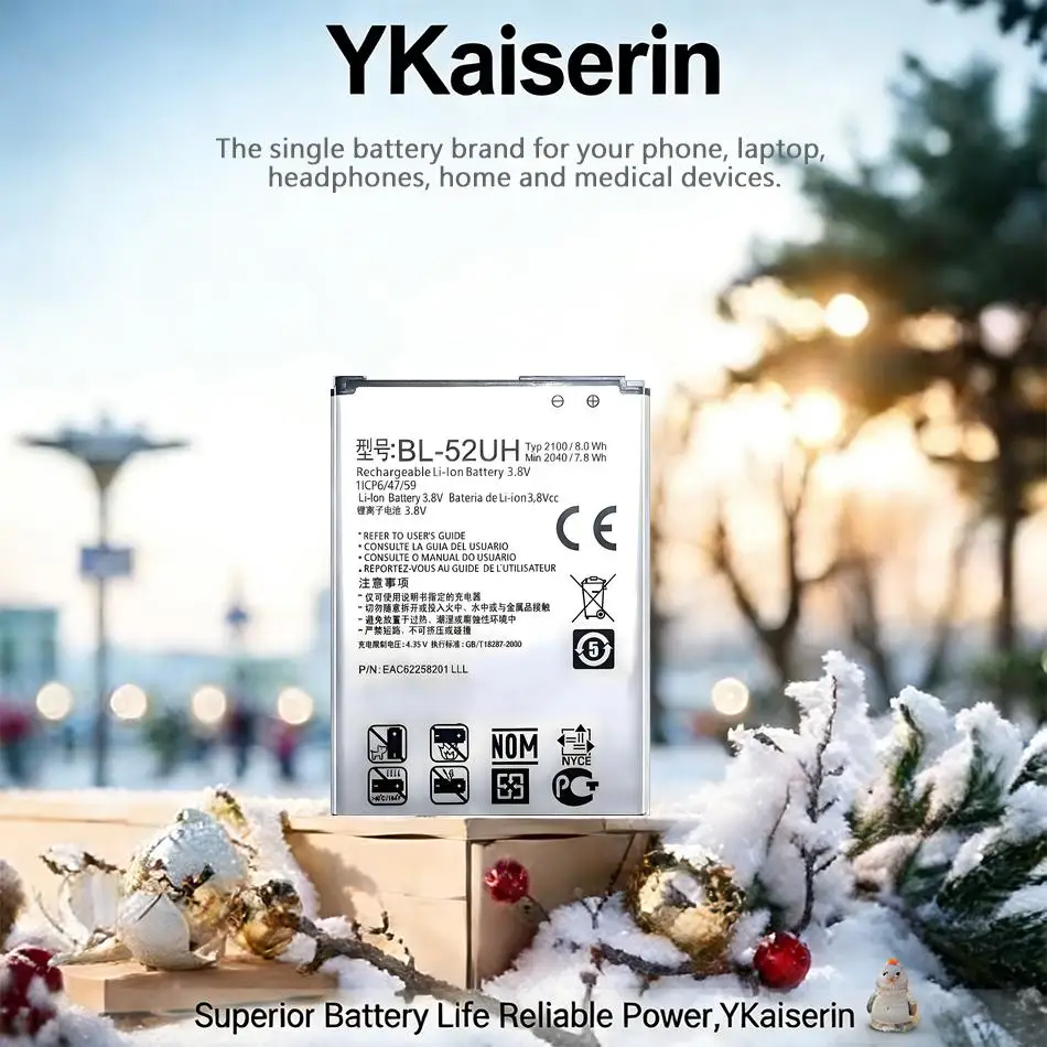 

Высокоэффективная батарея BL-52UH для LG Opimus L70 D320 L65 D285 D280 D320N VS876, надежная замена, 2040 мАч