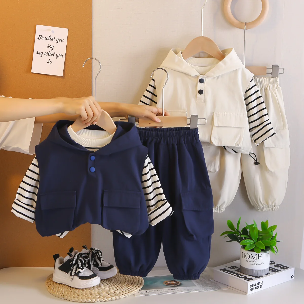 

Boys Clothes Sets Spring Autumn Children Vest Hoodies T-shirts Trousers 3pcs Casual Suit For Baby Tracksuits Kids Outfits 2025