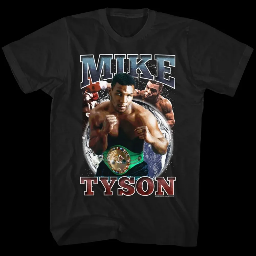 Funny Black Vs Police Confrontation Men\'s T-Shirt Iron Mike Tyson Anniversary Cotton O-Neck Short Sleeve T Shirt New Size S-3XL