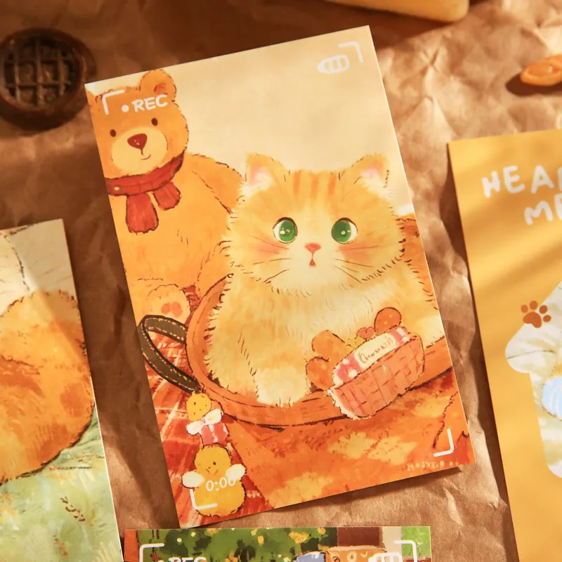 30/pcs Non-repeating Soft Cute Boxed Postcards Commemorative Message Card Postcard Wall Stickers Greeting Cards DIY Decorations