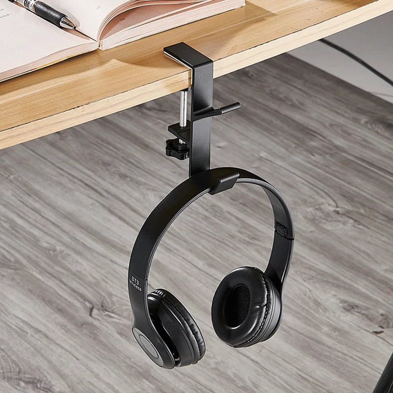 Multi-function Adjustable Desk Edge Hook Portable Headphone Stand Desktop Headset Holder Punch Free Home Office Desk Edge Hanger