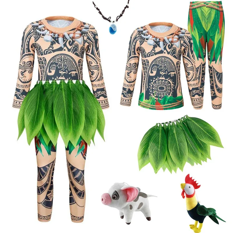 aa Bear House 002, костюм с татуировкой Мауи для мальчиков, костюм с героями мультфильмов, комплект для ролевых игр с длинными рукавами, детский костюм на Хэллоуин, день рождения ParWAT99 ★