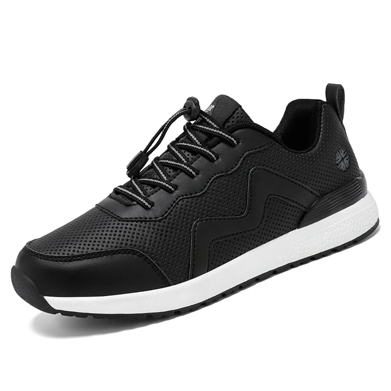 Unisex Wide Toe Running Shoes Lace-Up Sneakers Outdoor Travel Artificial Leather Walking Sneakers Anti Slip Shoes for Casual Spo