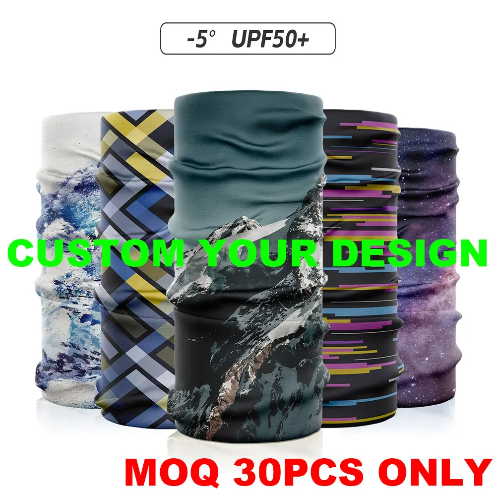 

30pcs Custom Tube Scarf Printing Logo UPF50 Multifunctional Headwear Seamless Bandanas Face Mask Scarf Men's Sport Neck Gaiter