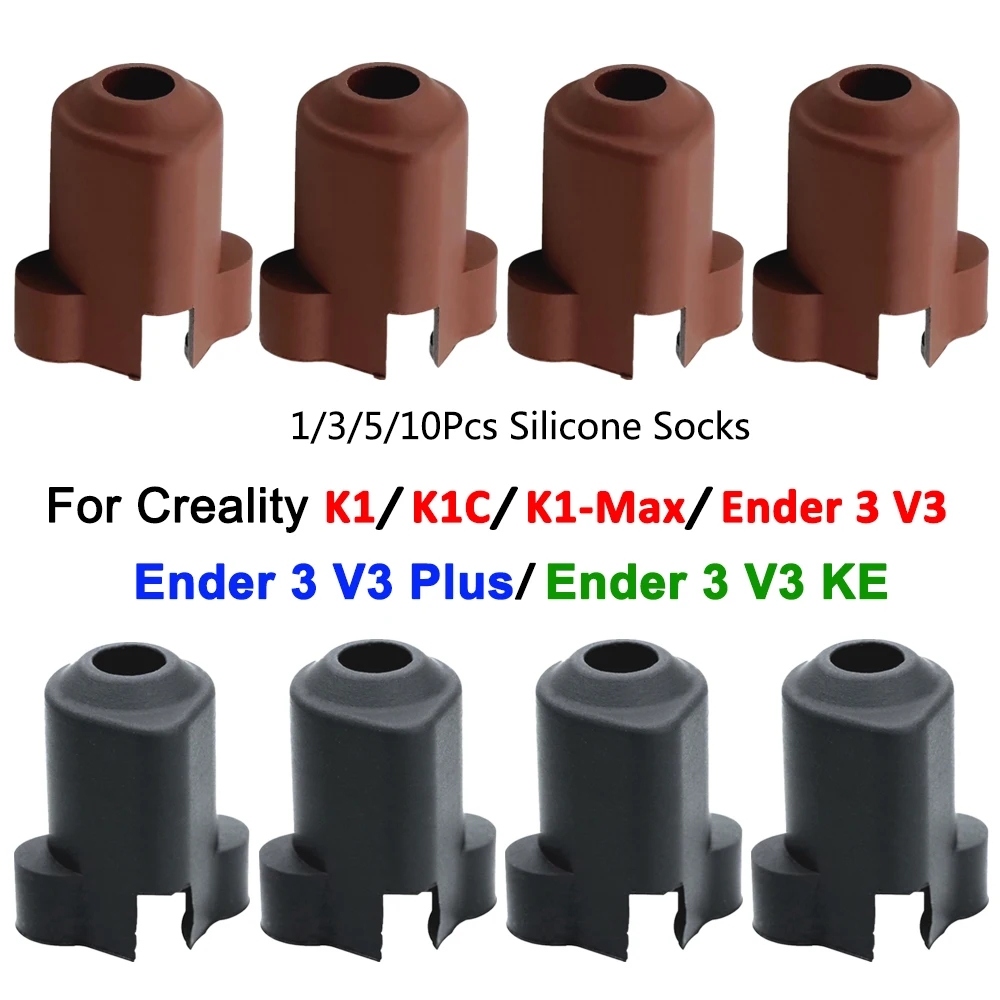 1/2/3/5/10Pcs Silikon Socken Für Ender-3 V3/V3-KE/V3-Plus Creality K1C/K1 Max Hotend Schutz Abdeckung Fall Wärmedämmung Hülse