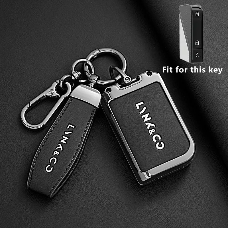 Autoschlüsseletui aus Zinklegierung für LYNK&CO 08 LYNKCO LYNK CO Link & Co 08 Fernbedienungsabdeckung Shell Schlüsselanhänger Halter Fob Zubehör – Detail 8