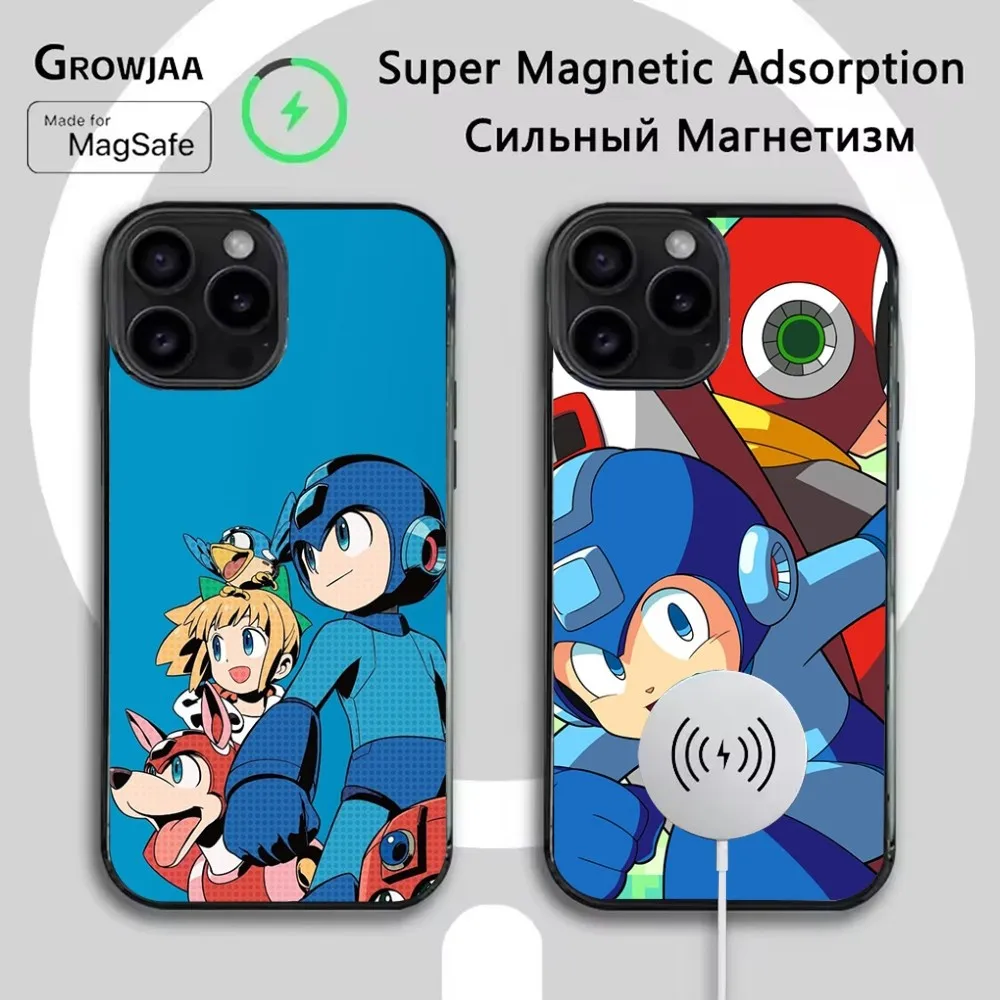 

R-Rockman M-Megaman Game Phone Case For iPhone 16e,16,15,14,13,12,11,Plus,Pro,Max,Mini Magsafe Magnetic Wireless Charging
