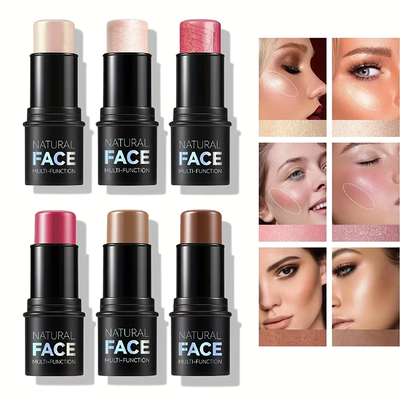 6 colori Shimmer Water Light Highlighter Stick Blush Stick Make Up Face Body Illuminator Cosmetics Face Contour Brighten Makeup