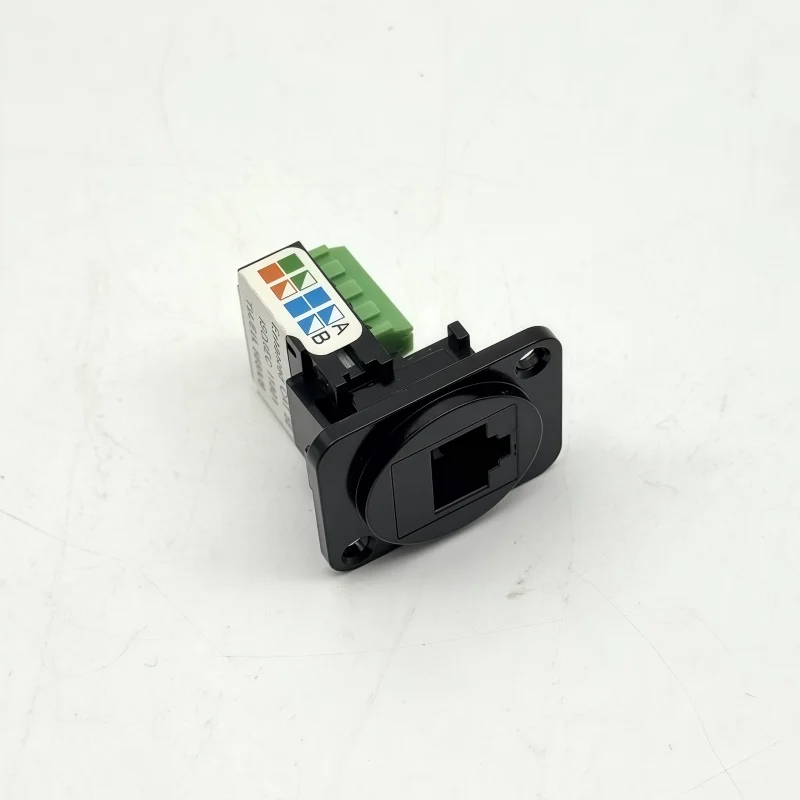 1PCS RJ45 D-type Computer Module CAT5E Network Cable Scoket RJ45 1U Cabinet Panel Shielded Solder-free Cat 5 86 Panel Connector