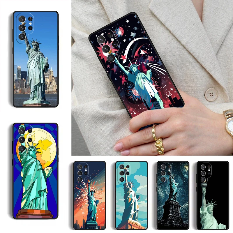 America Statue of Liberty Phone Case for Samsung Galaxy S26 S25 Ultra S24 S23 S22 S21 Plus Note 10 Bumper Cover