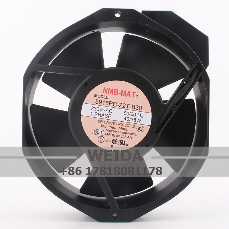 

5915PC-22T-B30 Case Fan for NMB AC220V 40/38w DC EC 172*150*38MM 17CM 17238 Axial Inverter Electric Control Cabinet Cooling Fan