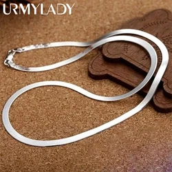 925 Sterling Silver 4MM chain Necklace for Women Luxury Couple Fine Jewelry Blade Chain wedding gift choker Clavicle Necklace