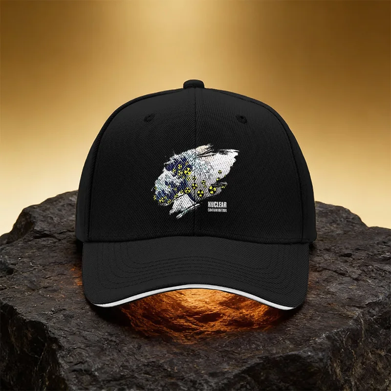 Nuclear Radiation Pollution Wave Pattern Hat Unisex Printed Baseball Cap Sandwich Duckbill Cap Sports Hat Suitable for D