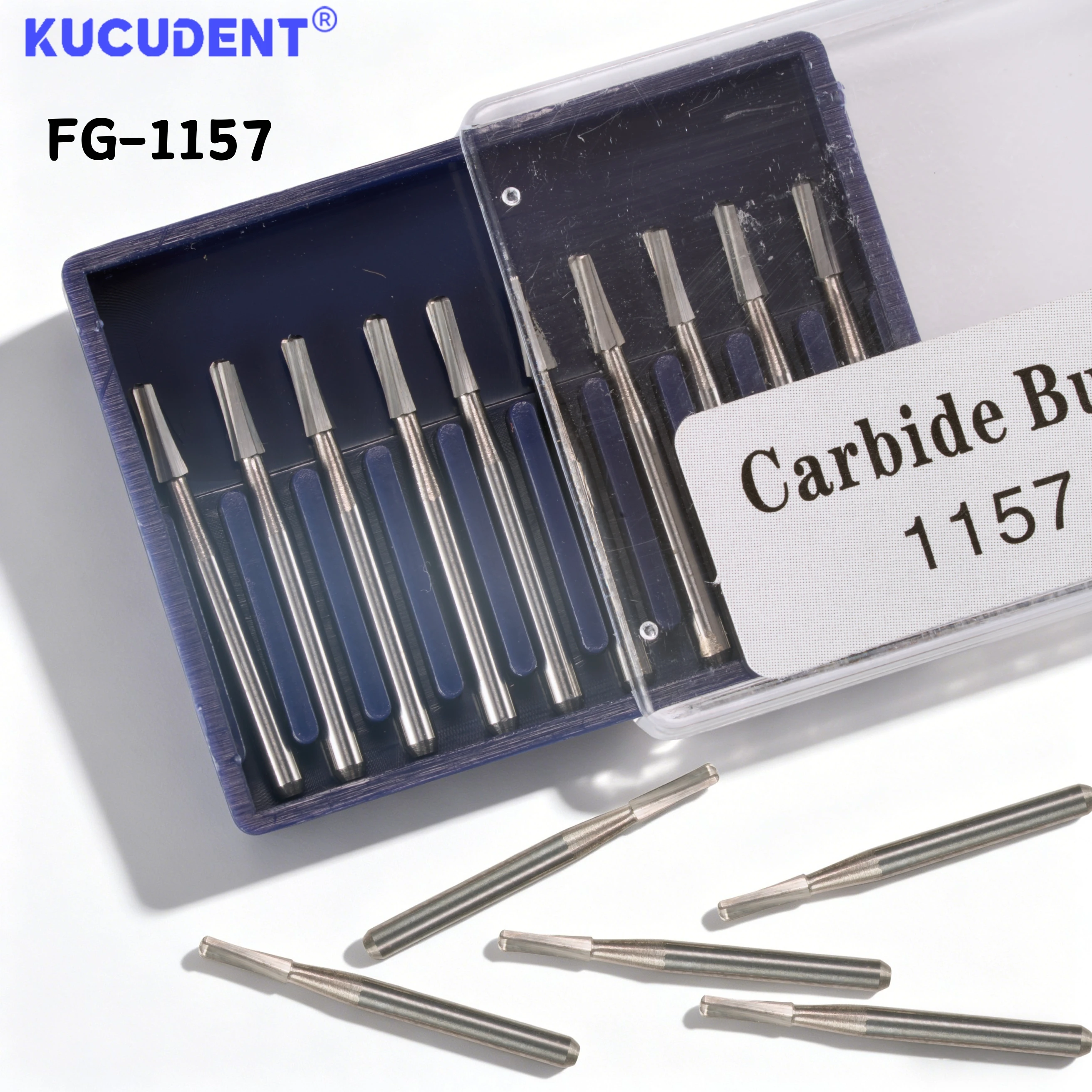 10 Stück/Box FG1157 Dental-Hartmetallfräser für Pädiatrie und Erwachsenen-Zahnmedizin Hochgeschwindigkeits-Handstück Kronenfräser Dentallaborbedarf