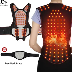 Tourmaline Self Heating Magnetic Therapy Back Support Brace Nano Infrared Waist Massage Belt Neck Massager Pad Posture Corrector