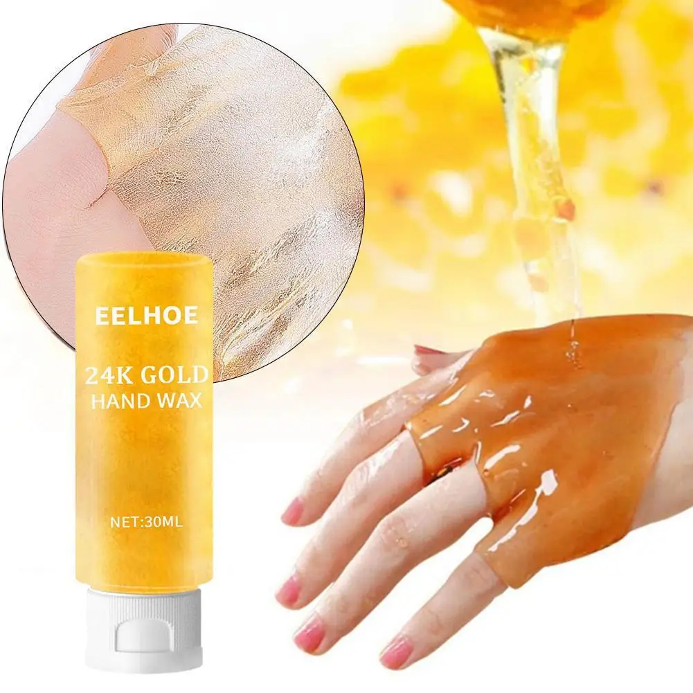 Honigwachs-Handcreme, feuchtigkeitsspendendes Peeling, glattes, straffendes, feuchtigkeitsspendendes Gel, 30 g, für Hände, 24-karätige Gold-Handmaske, zart