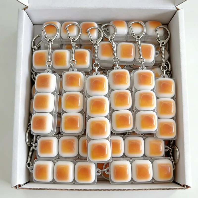 Брелок-антистресс в виде карамельного хлеба для клавиатуры, для студентов, офиса, взрослых, милый брелок-кнопка в виде хлеба, подвеска для рюкзака, аксессуары для DIY