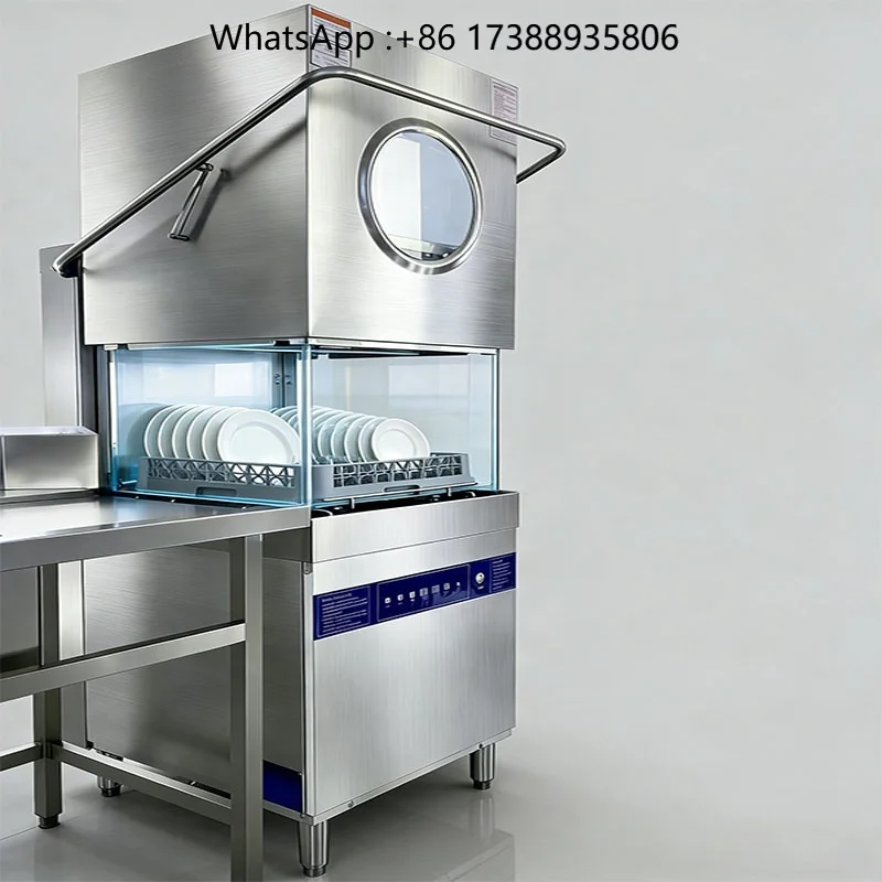 Industrial Use Commercial Kitchen Automatic Fast Washing Professional Heavy Duty Durable Energy Saving Hood Dishwasher