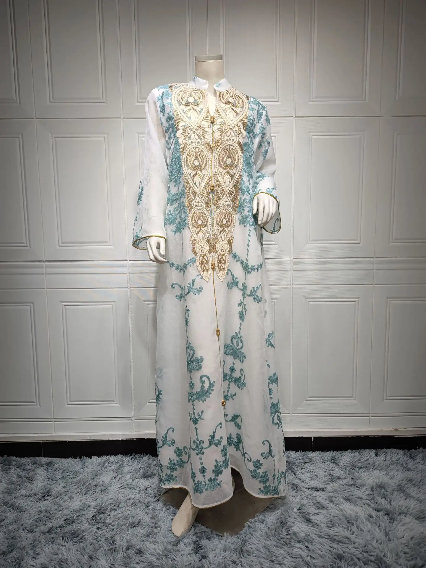 Moroccan Caftan Muslim Woman Dress Eid 2022 Luruxy Embroidered Turkey Arabic Oman Dubai Jalabiat Islamic Abayas Dresses Evening