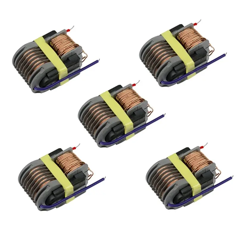 

[NEW A09R!】 Power Transformer 5Pcs 15KV High Frequency Voltage Inverter Voltage Coil Arc Generator Step Up Boost Converter