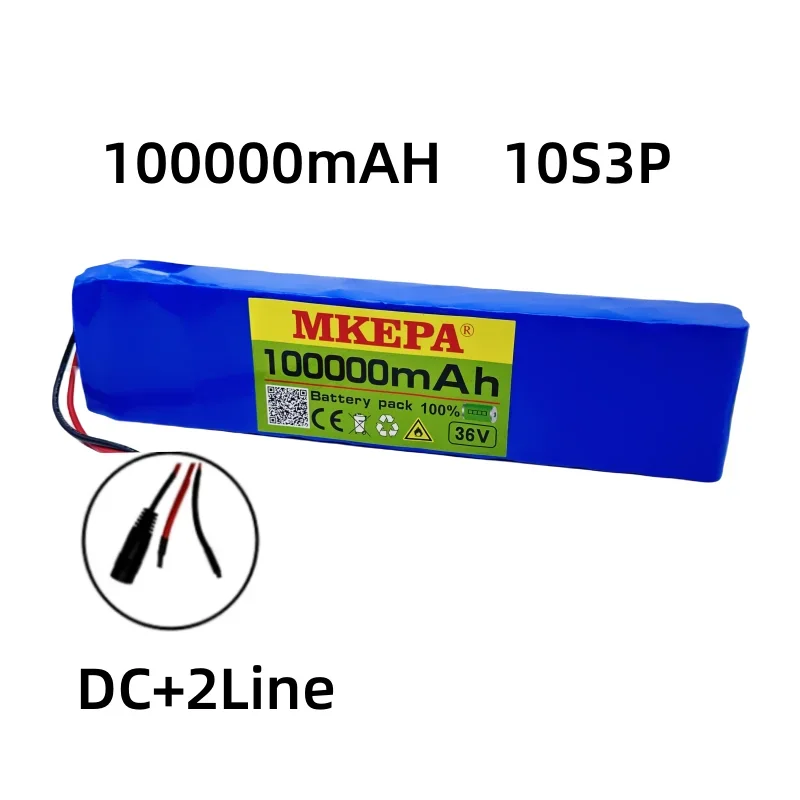 36V 100Ah 18650 Rechargeable Lithium Battery Pack 10S3P 1000W Power Modified Bicycle Scooter Electric Vehicle with BMS