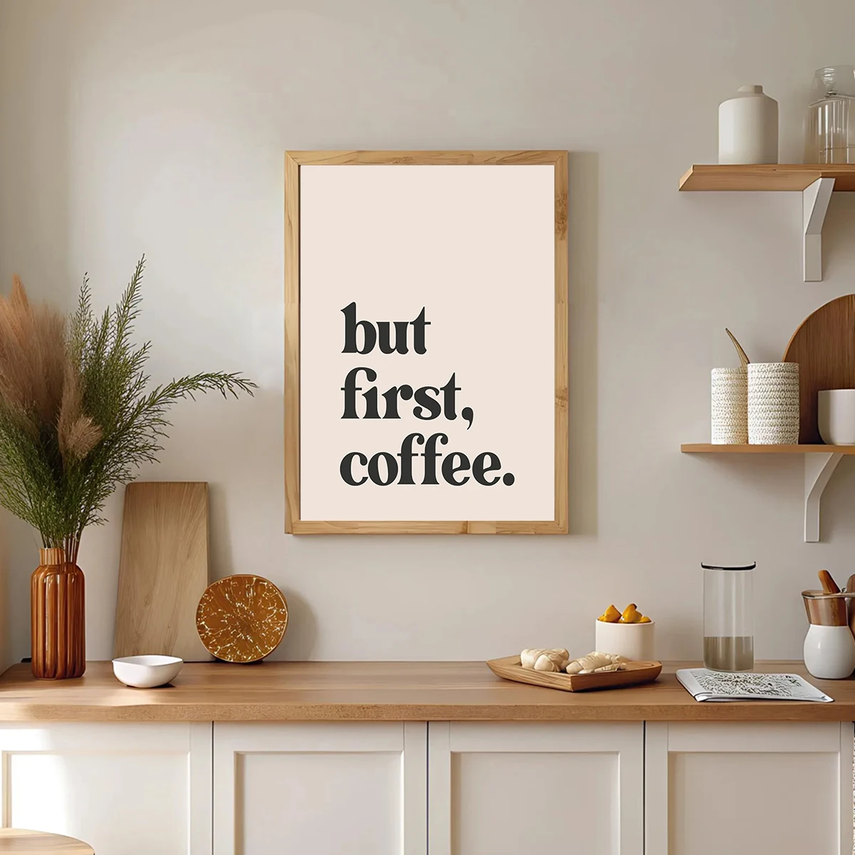 ملصق مطبوع عليه عبارة "But First، Drink Coffee"، لوحة قماشية حديثة وبسيطة لزوايا القهوة ديكور فني جداري للمنزل بدون إطار #4