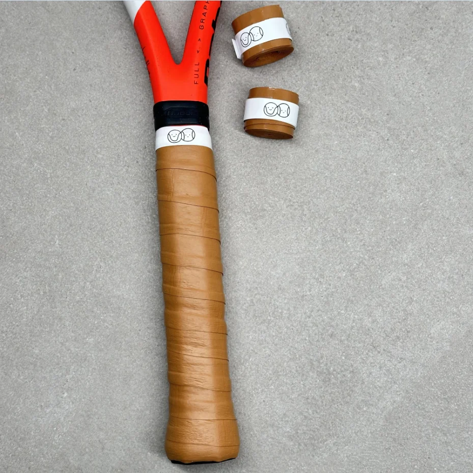 Unique and personalized vintage cowhide-colored badminton and tennis racket grip tape, sweat-absorbing wrap, smooth, sticky, and wear-resistant