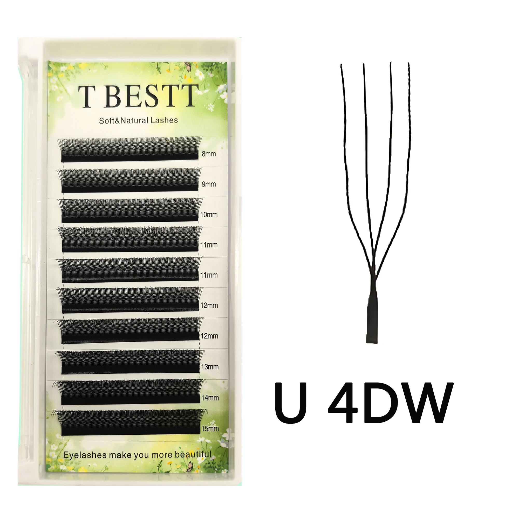 Tbestt U Shape 4D 5D W Extension Eyelashes C/D Curl YY Lash Premade Fans Lashes Natural Soft 6DW Wispy False Lash
