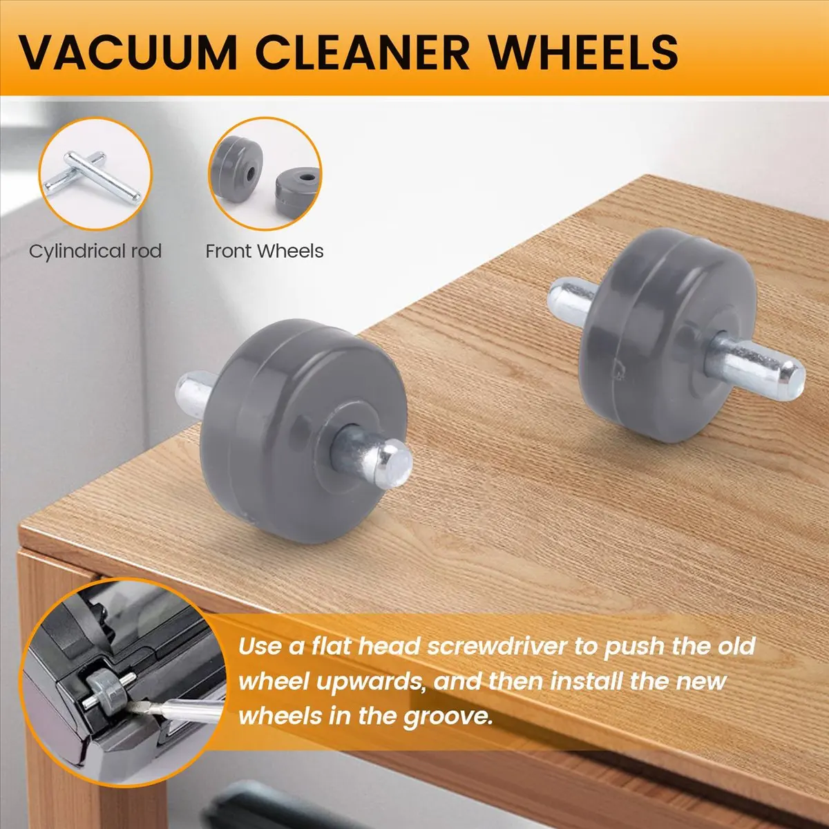 6 ชิ้นล้อหน้าสำหรับเครื่องดูดฝุ่น NV350 NV351 NV352 NV355 NV356E NV500 NV501 NV502 และอื่นๆ-A09G