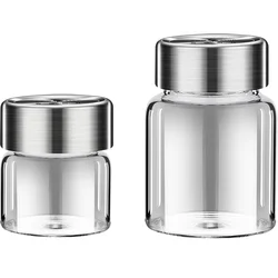 4 Pcs LFGB Certificate High-borosilicate Glass Subpackge Jar Fall Cold and Heat Resistant 100ml 250ml 330ml Concave Lid Bottle