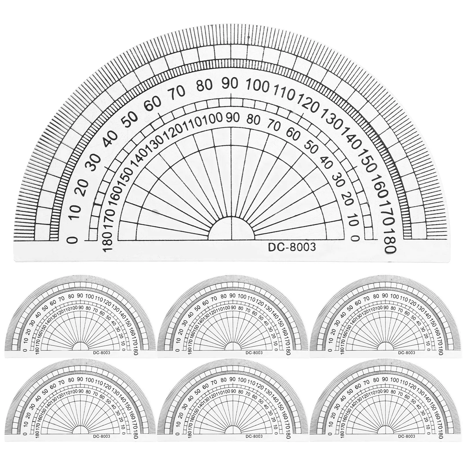 10Pcs Half Round Plastic Protractor 180 Degree Clear Angle Measurement Math Geometry Ruler School Office Supply