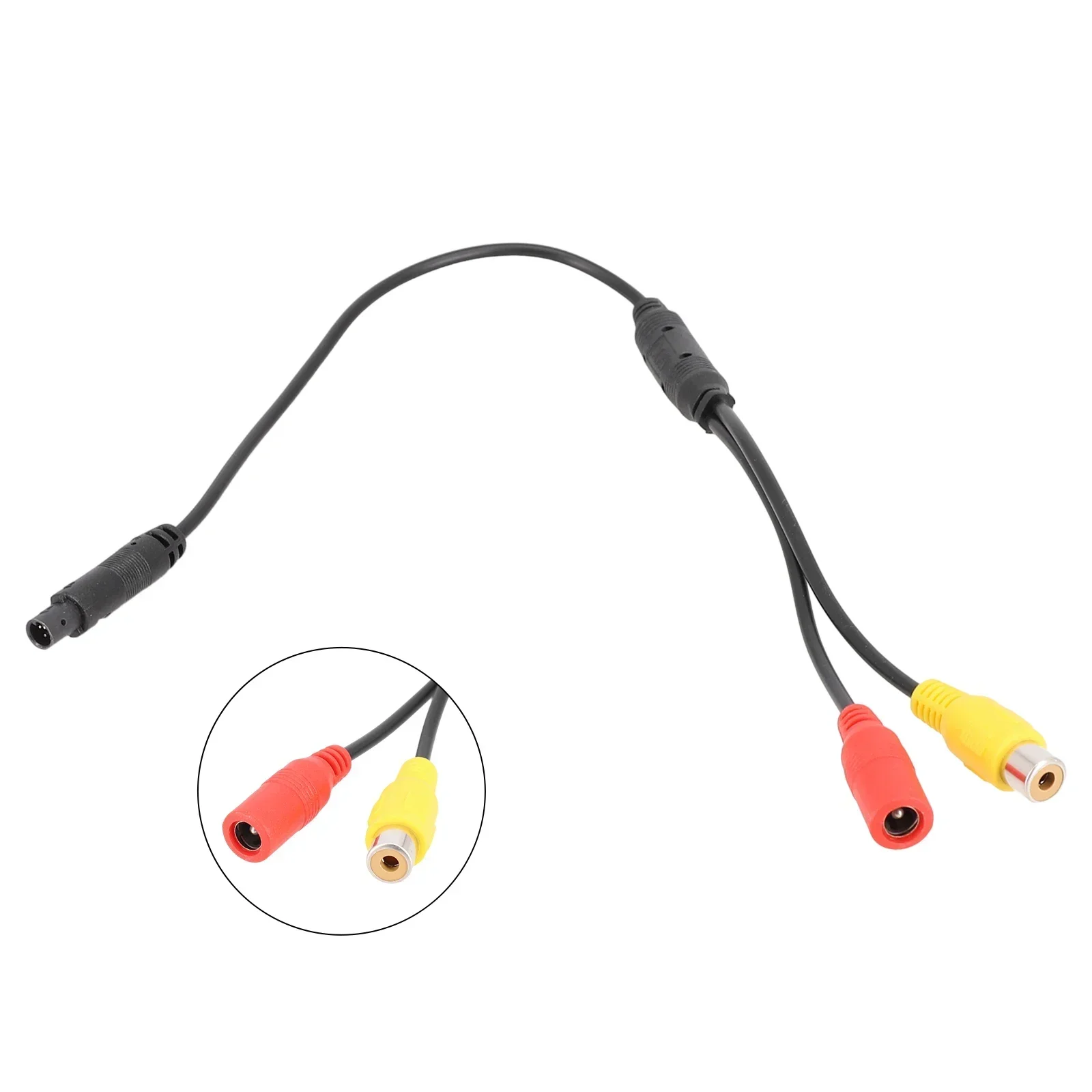 58.5cm/23inch 4-Pin Car Backup Reverse Camera Male To CVBS RCA Female Connector Wire Harness Car Backup Camera Wire Harness