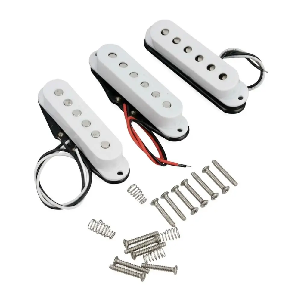 3Pcs ​SSS Configuration​ Pickup Set​ ​White ​Guitar Pickup Replacement​ ​Single Coil Pickups Set​ ​Noiseless​
