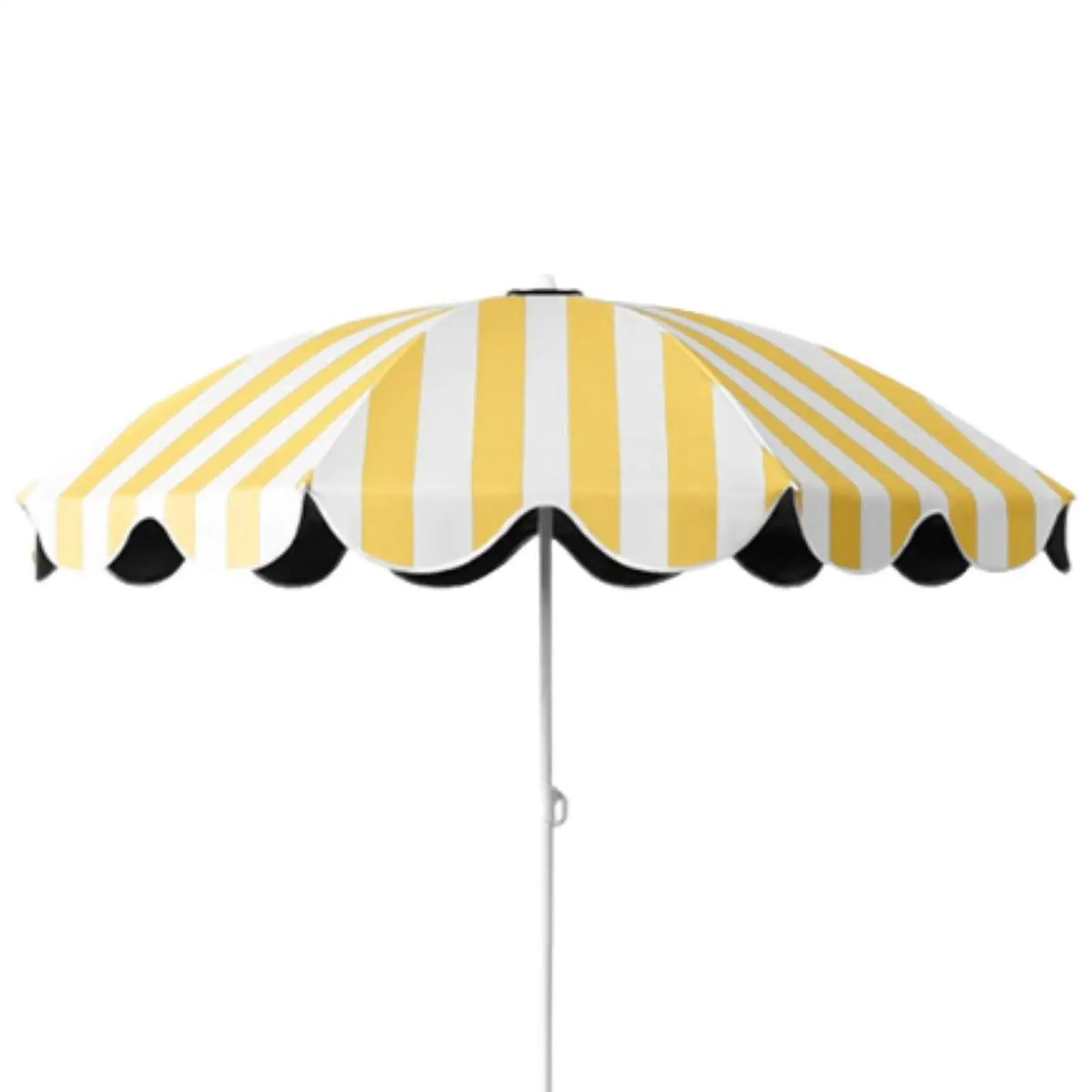 Beach Sun Umbrella Waterproof Vinyl Striped Parasol Sturdy Windproof Ribs for Outdoor Market Camping Lawn Deck Terrace