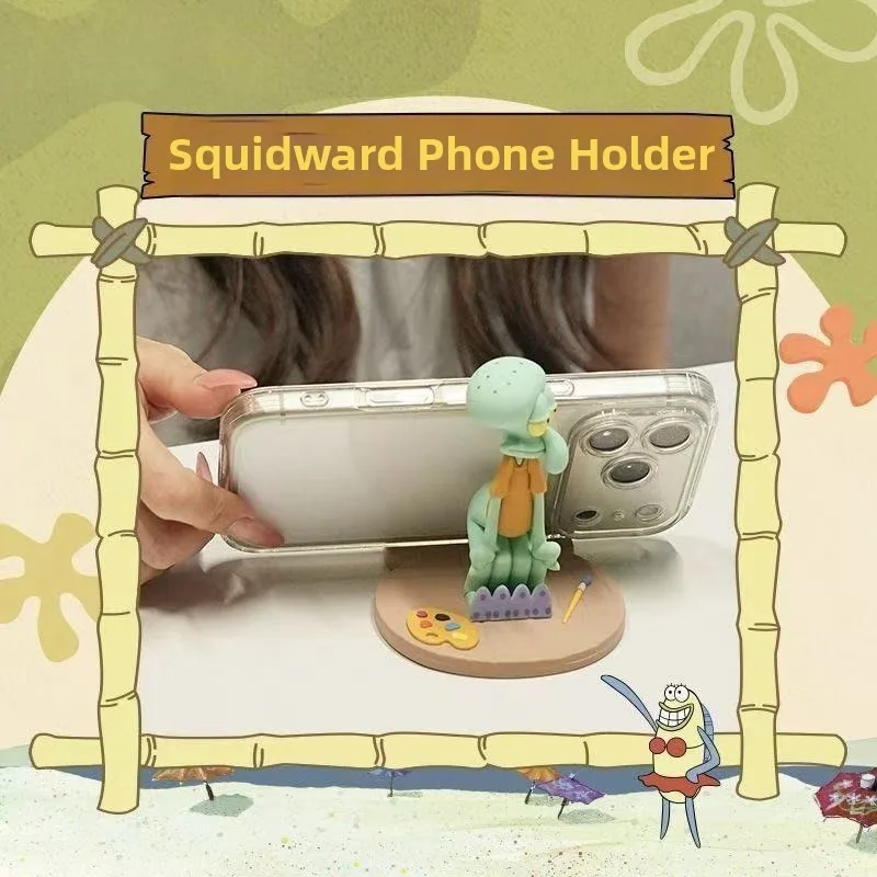 New KKV SpongeBob Squidward Magnetic Phone Holder Toothbrush Rack Cute Cartoon Decor Accessories - view 6