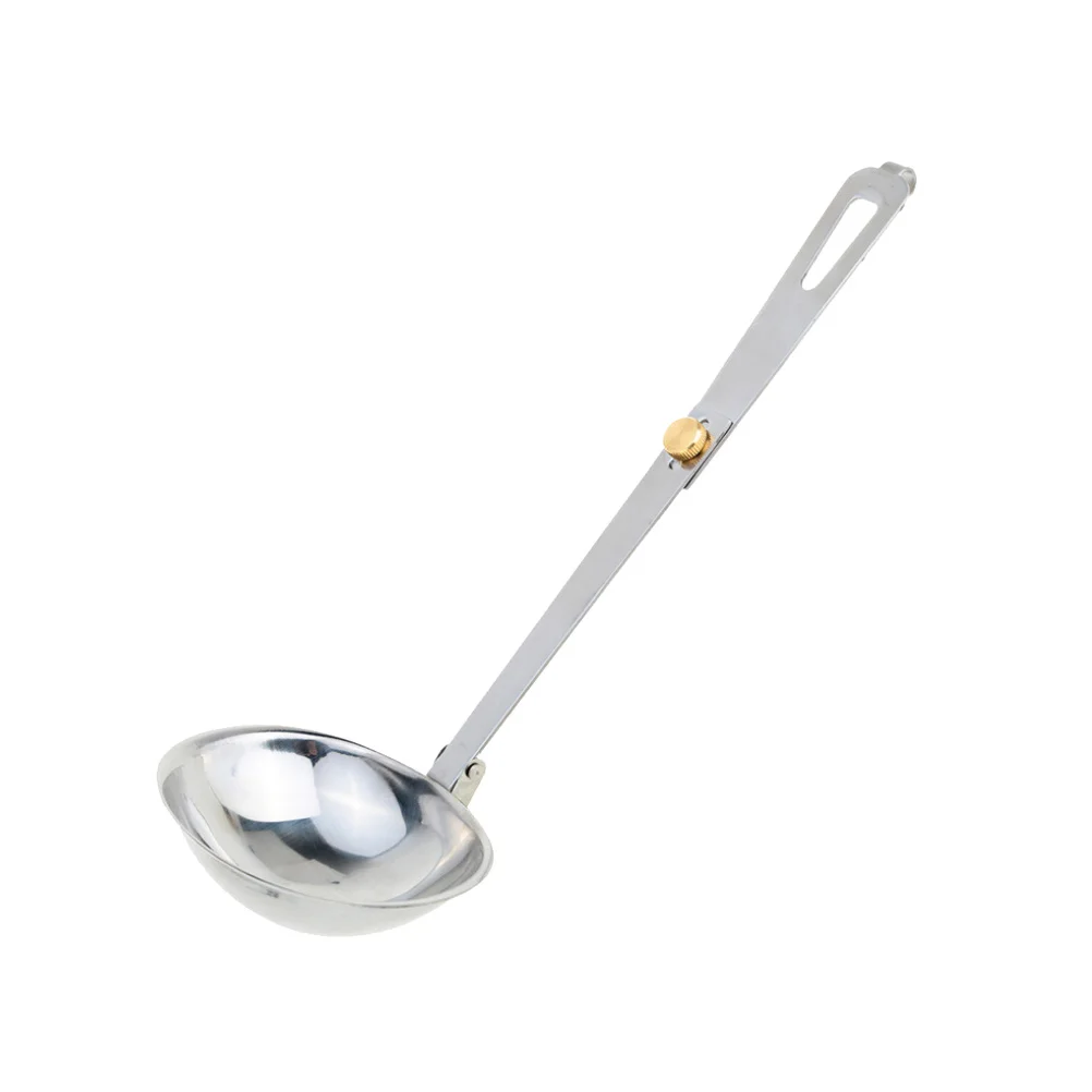 

Stainless Steel Folding Outdoor Soup Ladle Long Handle High Durability Kitchen Cooking Serving Spoon for Camping Hiking