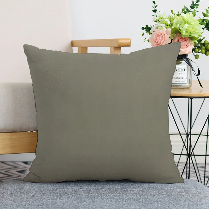 Solid Color Polyester Sofa Pillow Cover Warm Orange Blue Cushion  Colorful  Case Bedroom Waist Decorative case