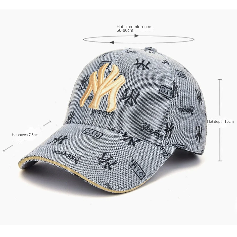 Trendy YM Embroidery Baseball Hat Anti-Sun Street Hip Hop Gorras Trucker Cap Adjustable Fishing Cap Casual Peaked Hat