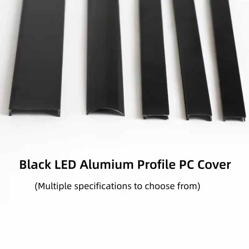Schwarzes Blendfreies LED-Aluminiumprofil mit PC-Abdeckung, U-förmiger Kanal, Austauschbarer Waben-Lampenschirm für Hartleuchten-Streifen