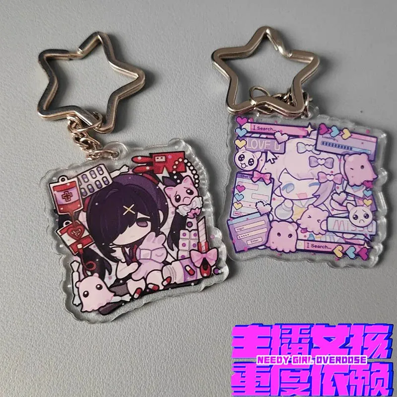لعبة المحتاجة فتاة جرعة زائدة المطر Ame KAnge تأثيري المفاتيح Kawaii للجنسين الاكريليك كيرينغ مفتاح سلسلة حقيبة حلية الدعامة #1