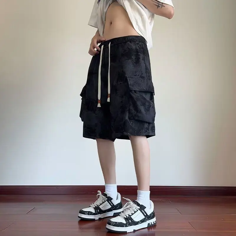 

Мужские красивые спортивные свободные быстросохнущие повседневные рабочие шорты с пятью точками и принтом тай-дай