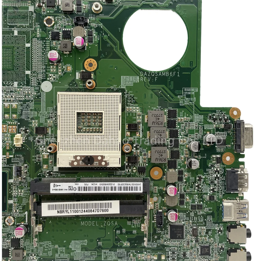 Totalmente testado Acer Aspire Laptop Motherboard, DAZQSAMB6F1 DAZQSAMB6E1, E1-431, E1-471, V3-471, E1-471G, ZQSA, HM77