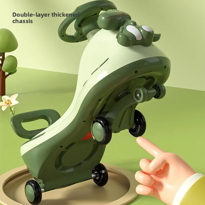 Toddler Twist Car Anti Rollover 360 Swivel Wheels Lights Music Adult Seat Toy Children's Wiggle Car Baby Toy Cars view 3