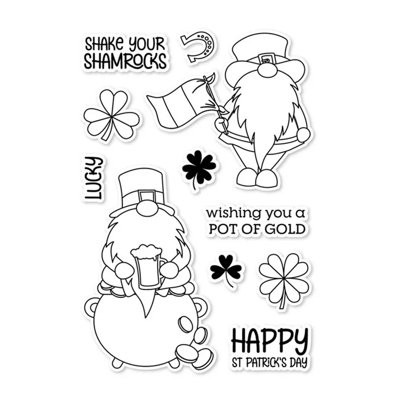 Lucky Charm Clear Stamps and Coordinating Cutting Dies Shake Your Shamrocks Metal Dies For DIY Scrapbooking Card Making X35