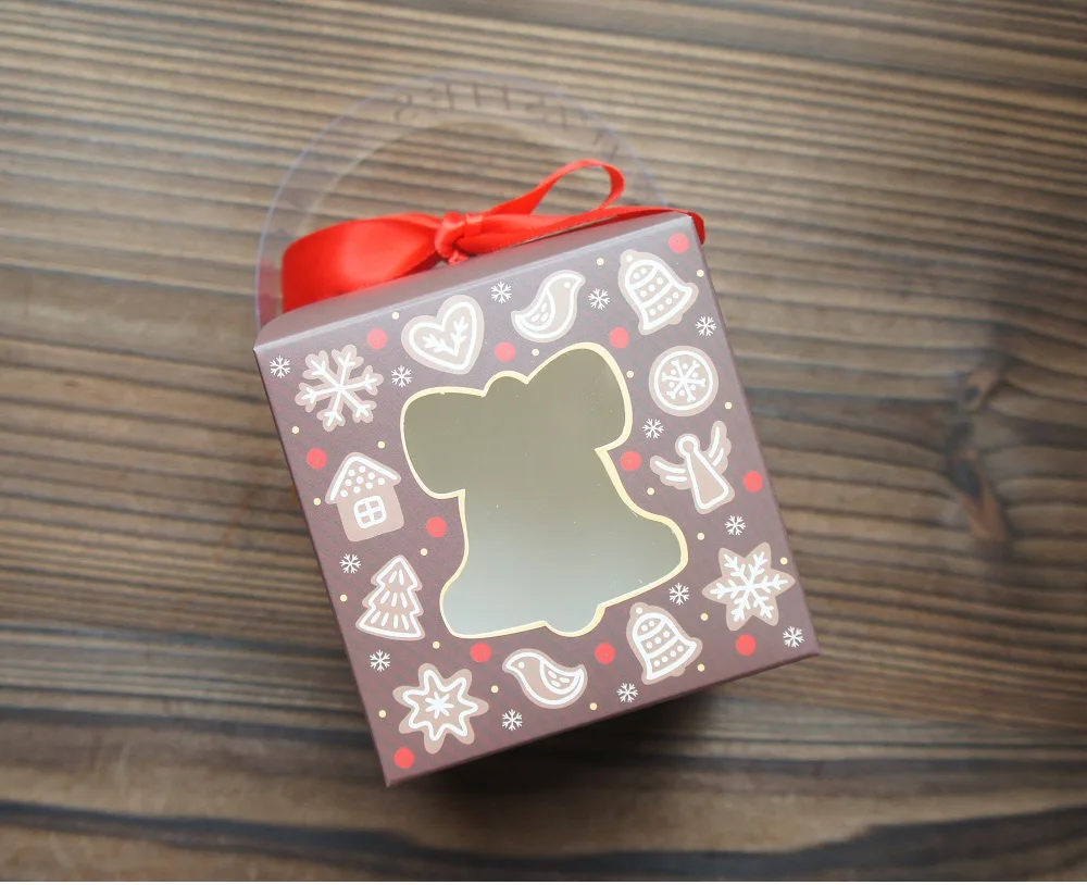 12 Stück Weihnachts-Papierbox mit Fenstergriff, Pralinenschachtel, Seife, Kerze, Kekse, Süßigkeiten, kleine Geschenkverpackung, Partygeschenke, Dekor – Detail 7