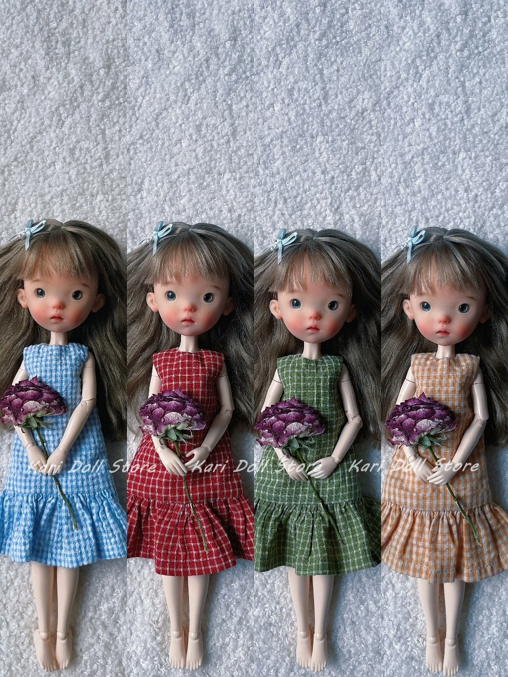 

Kari Doll Clothes and skirts 2025 Four-color plaid dress for Landazz Landoudou Doll