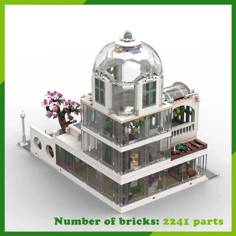 Giardino botanico MOC Building Blocks Architettura urbana Paesaggio Modello Mattoni fai da te Assemblaggio creativo Giocattoli Regalo di Natale 2241 pezzi