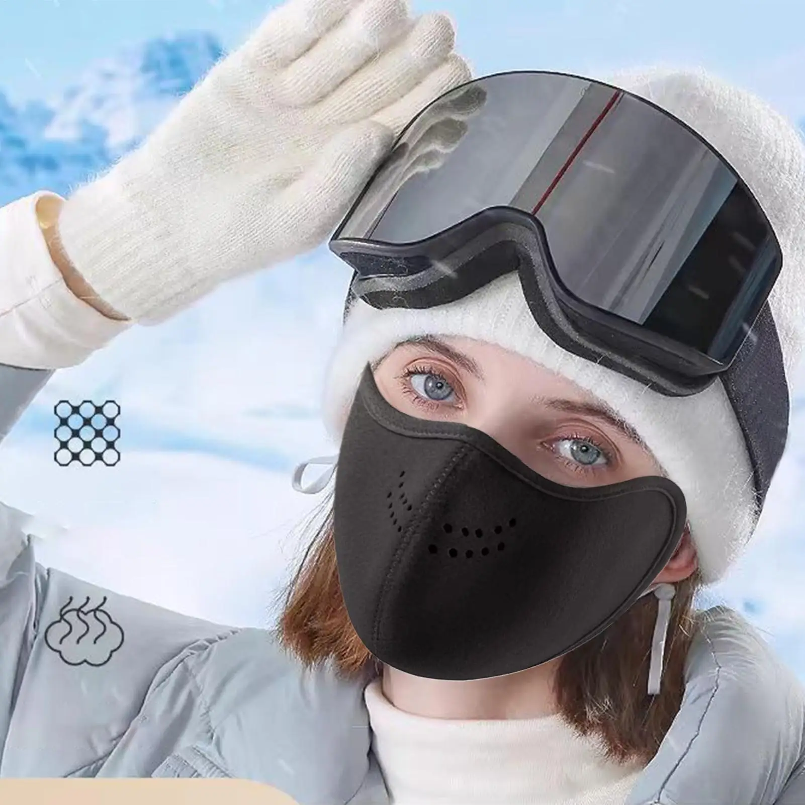 

Чехол для лица в холодную погоду, ветрозащитный, морозостойкий, теплый, дышащий, женский, лыжный, половина лица для мужчин и женщин, спорт на открытом воздухе